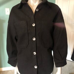 No Tags - black Cardigan or top with cream buttons and pockets